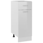 Armoire de plancher à tiroir "Lyon" Blanc brillant