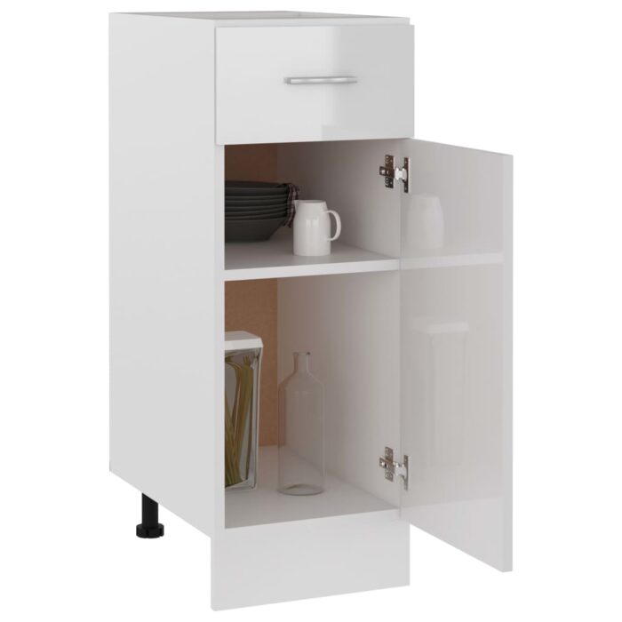 Armoire de plancher à tiroir "Lyon" Blanc brillant – Image 3