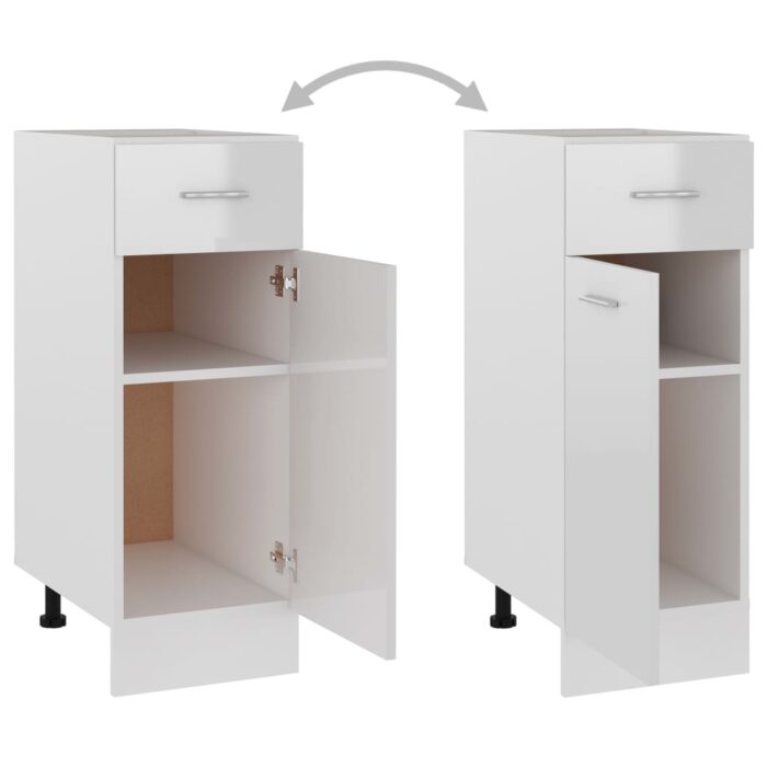 Armoire de plancher à tiroir "Lyon" Blanc brillant – Image 5