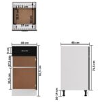 Armoire de plancher à tiroir Noir 40x46x81,5 cm Bois ingénierie – Image 10