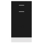 Armoire de plancher à tiroir Noir 40x46x81,5 cm Bois ingénierie – Image 6