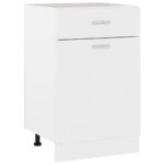 Armoire de plancher à tiroir Blanc 50x46x81,5cm Bois ingénierie