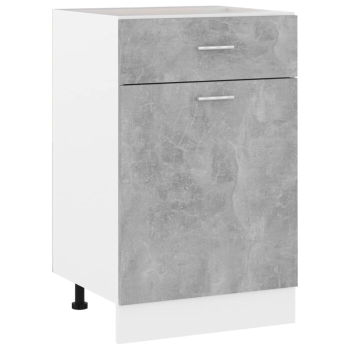 Armoire de plancher à tiroir Gris béton Bois d’ingénierie – Image 1