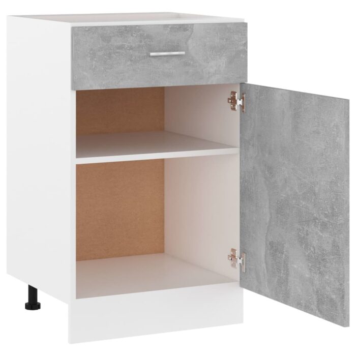 Armoire de plancher à tiroir Gris béton Bois d’ingénierie – Image 4