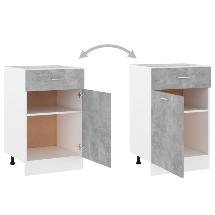 Armoire de plancher à tiroir Gris béton Bois d’ingénierie – Image 5