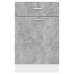 Armoire de plancher à tiroir Gris béton Bois d’ingénierie – Image 6