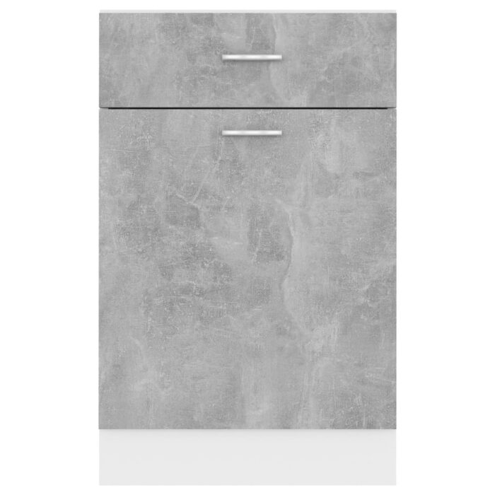 Armoire de plancher à tiroir Gris béton Bois d’ingénierie – Image 6