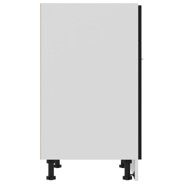 Armoire de plancher à tiroir Noir 60x46x81,5 cm Bois ingénierie – Image 5