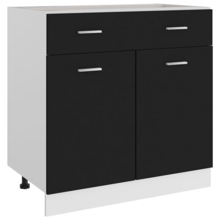 Armoire de plancher à tiroir "Lyon" Noir 80x46x81,5 cm