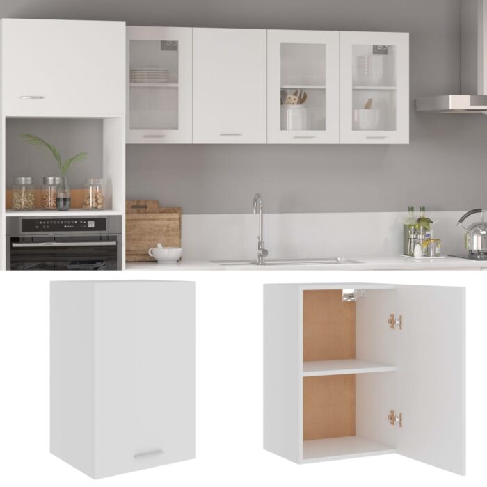 Armoire suspendue Blanc 39,5x31x60 cm Bois d'ingénierie – Image 1