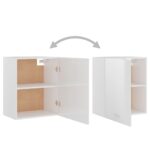 Armoire suspendue Blanc brillant 50x31x60 cm Bois d'ingénierie – Image 4
