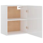 Armoire suspendue Blanc brillant 50x31x60 cm Bois d'ingénierie – Image 5