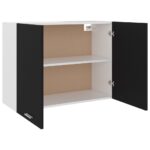 Armoire suspendue "Lyon" Noir 80x31x60 cm Bois d’ingénierie – Image 4