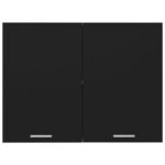 Armoire suspendue "Lyon" Noir 80x31x60 cm Bois d’ingénierie – Image 5