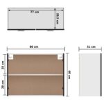 Armoire suspendue "Lyon" Noir 80x31x60 cm Bois d’ingénierie – Image 8
