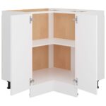 Armoire de plancher d'angle "Lyon" blanc 75,5x75,5x81,5 cm – Image 3