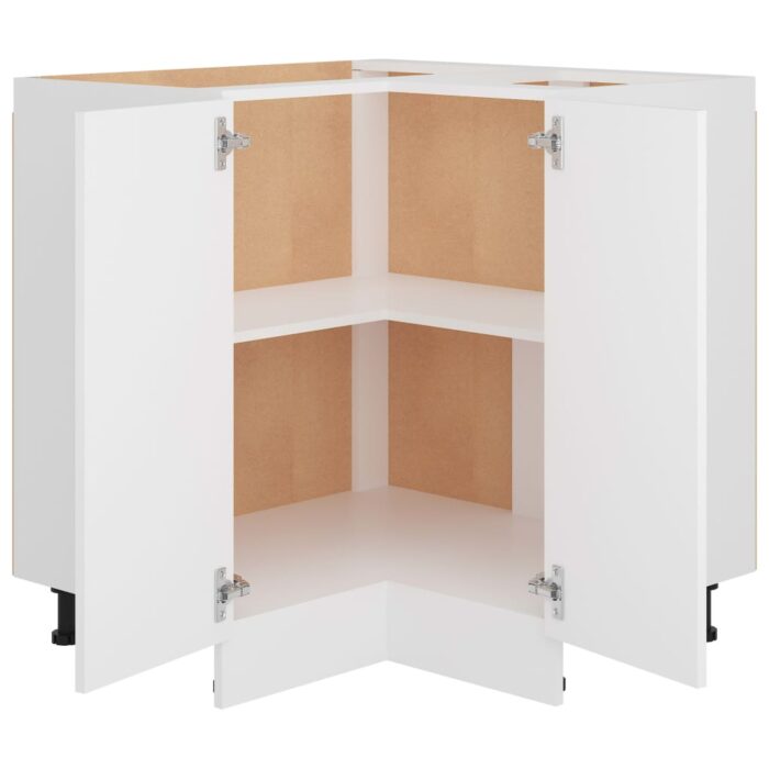 Armoire de plancher d'angle "Lyon" blanc 75,5x75,5x81,5 cm – Image 3