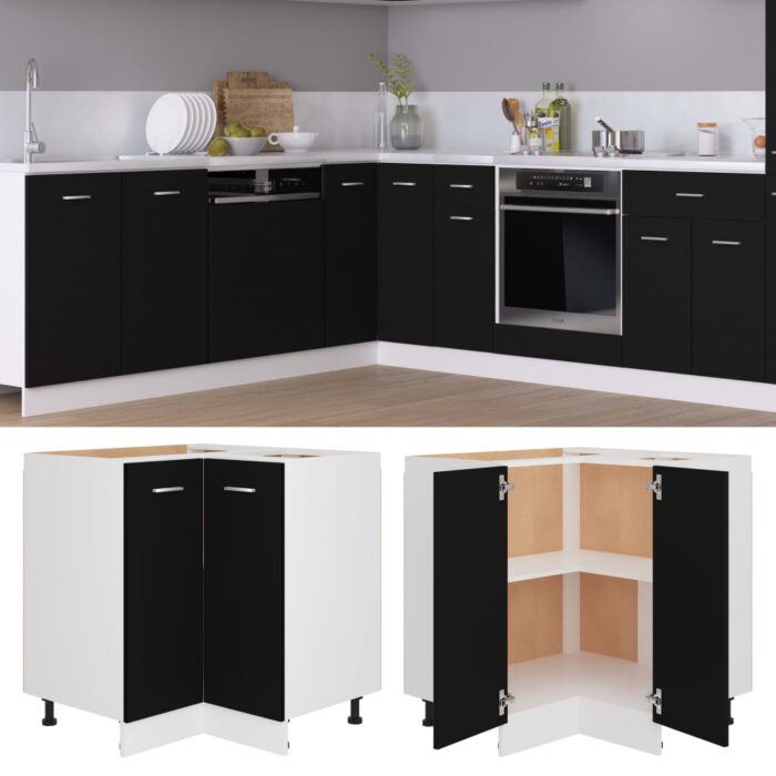 VXL8720286132807_m_en_hd_1.jpg Armoire de plancher d'angle noir 75,5x75,5x81,5 cm bois – Image 1