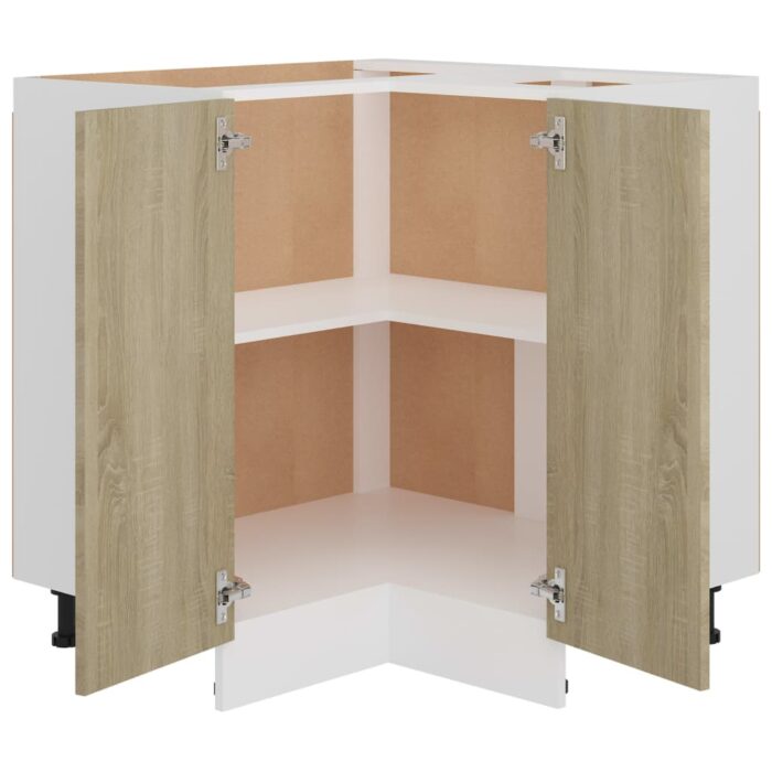 Armoire de plancher d'angle chêne sonoma 75,5x75,5x81,5 cm bois – Image 3