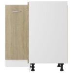 Armoire de plancher d'angle chêne sonoma 75,5x75,5x81,5 cm bois – Image 5
