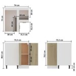 Armoire de plancher d'angle chêne sonoma 75,5x75,5x81,5 cm bois – Image 8