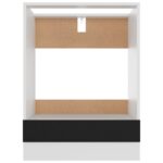 Armoire à four Noir 60x46x81,5 cm Bois d’ingénierie – Image 3