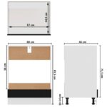 Armoire à four Noir 60x46x81,5 cm Bois d’ingénierie – Image 7