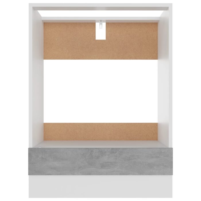 Armoire à four Gris béton 60x46x81,5 cm Bois d’ingénierie – Image 3