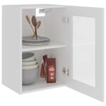 Armoire en verre suspendue "Lyon" Blanc 40x31x60 cm – Image 2