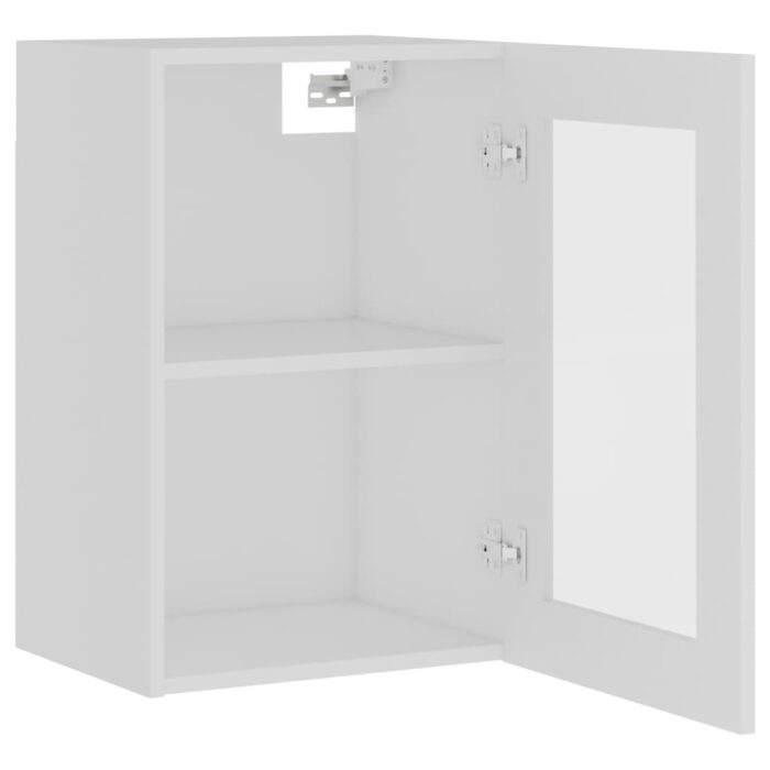 Armoire en verre suspendue "Lyon" Blanc 40x31x60 cm – Image 3