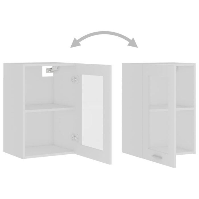 Armoire en verre suspendue "Lyon" Blanc 40x31x60 cm – Image 4