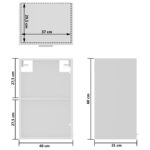 Armoire en verre suspendue "Lyon" Blanc 40x31x60 cm – Image 8