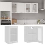 Armoire en verre suspendue "Lyon" Blanc 40x31x60 cm