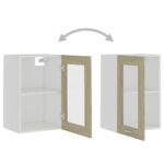 Armoire en verre suspendue Chêne sonoma Bois d'ingénierie – Image 4