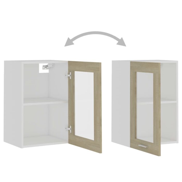 Armoire en verre suspendue Chêne sonoma Bois d'ingénierie – Image 4