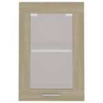 Armoire en verre suspendue Chêne sonoma Bois d'ingénierie – Image 5