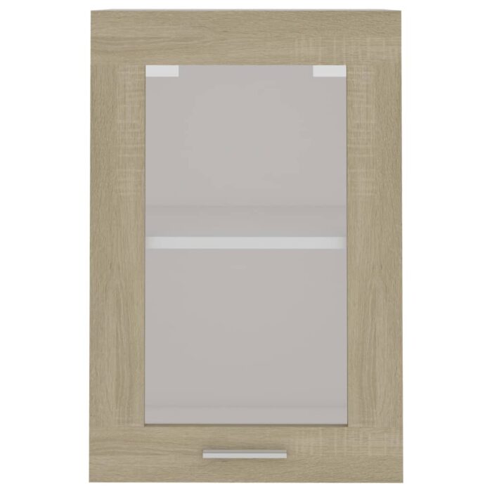 Armoire en verre suspendue Chêne sonoma Bois d'ingénierie – Image 5