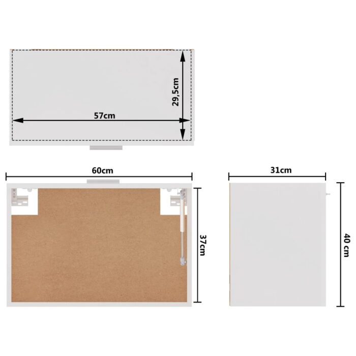 Armoire suspendue "Lyon" Blanc brillant 60x31x40 cm – Image 8