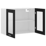 Armoire en verre suspendue "Lyon" Noir 80x31x60 cm – Image 3