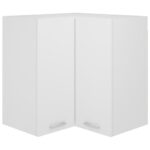 Armoire d'angle suspendue Blanc 57x57x60 cm Bois