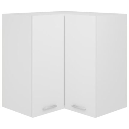 Armoire d'angle suspendue Blanc 57x57x60 cm Bois