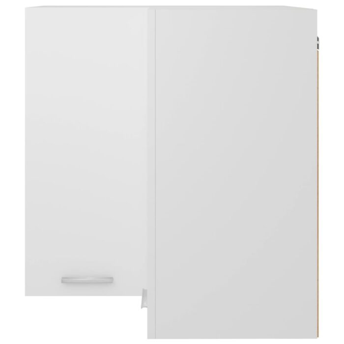 Armoire d'angle suspendue Blanc 57x57x60 cm Bois – Image 6