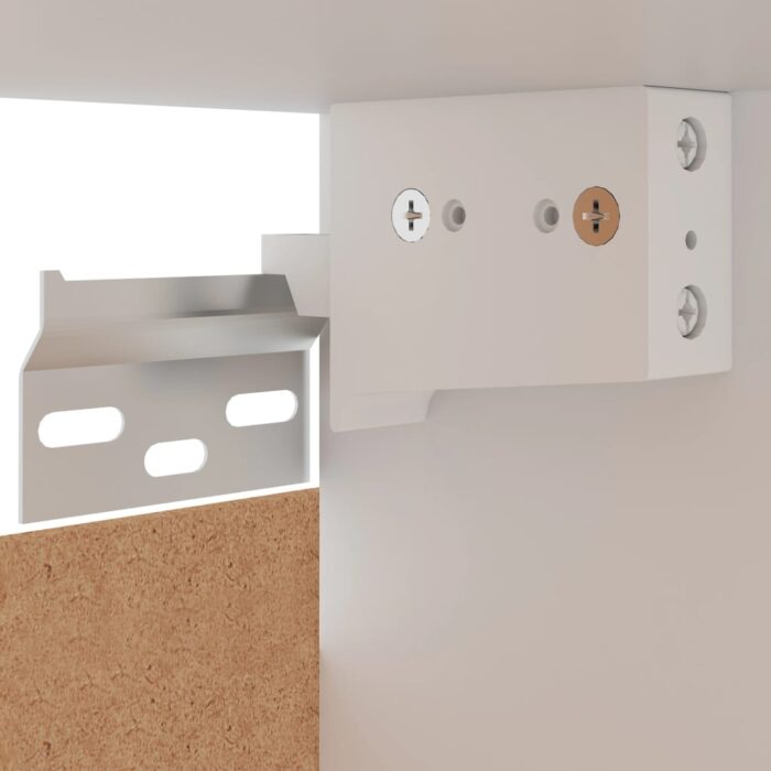Armoire d'angle suspendue Blanc 57x57x60 cm Bois – Image 7
