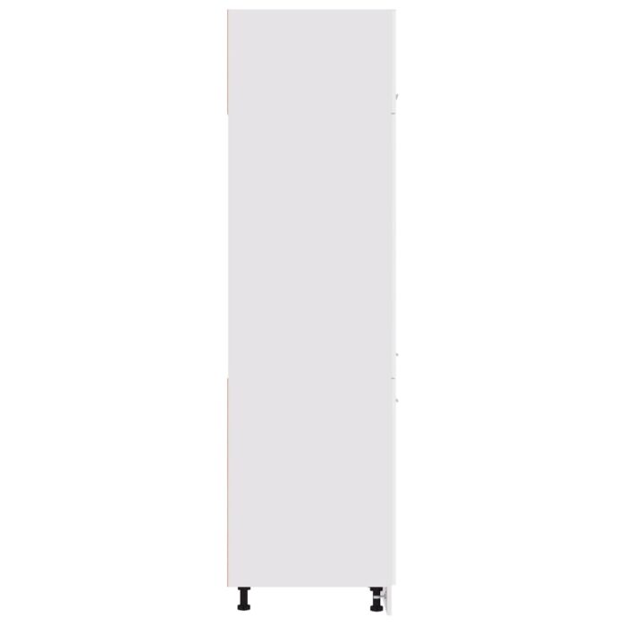 Armoire de réfrigérateur Blanc brillant Bois d’ingénierie – Image 4
