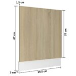 Panneau de lave-vaisselle Chêne sonoma 59,5x3x67 cm Aggloméré – Image 4