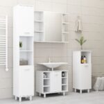 Armoire de salle de bain Blanc 30x30x95 cm Bois d'ingénierie – Image 2