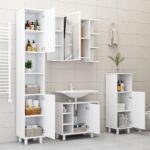 Armoire de salle de bain Blanc 30x30x95 cm Bois d'ingénierie – Image 3
