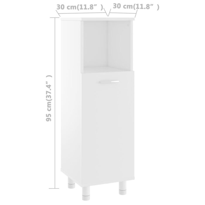 Armoire de salle de bain Blanc 30x30x95 cm Bois d'ingénierie – Image 7