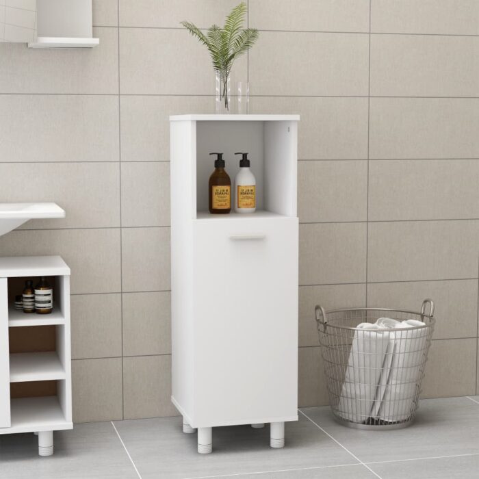 Armoire de salle de bain Blanc 30x30x95 cm Bois d'ingénierie – Image 1