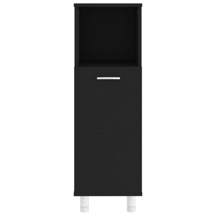 Armoire de salle de bain Noir 30x30x95 cm Aggloméré – Image 5